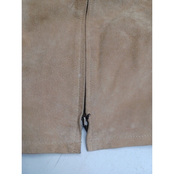 Vtg Terry Lewis Classic Luxuries Beige 100% Leather Zip Jacket L - Picture 10 of 12